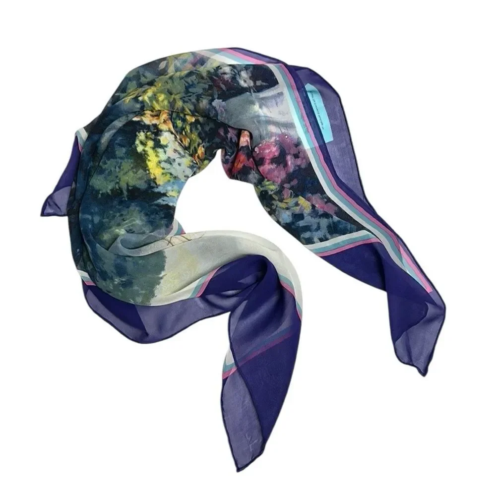The Greenwich Workshop Silk Scarf Seaport Garden Mystic Painting by Paul Landry